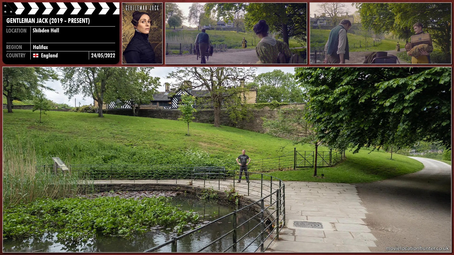 Filming location photo, shot in England, for Gentleman Jack (2019). Scene description: The Six Bells Inn was used in two episodes.  Ring Dem Bells (Series 8, Episode 1) and Wake Up Walmington (Series 9, Episode 1).  The references shot are one from each episode.
