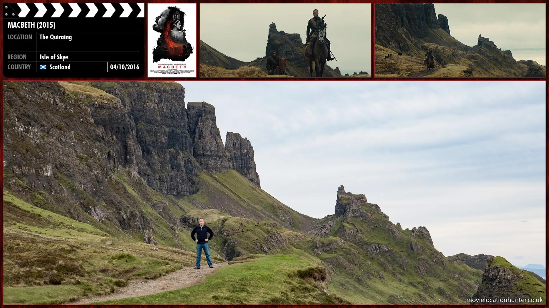 Filming location photo, shot in Scotland, for Macbeth (2015). Scene description: Macbeth and his army return home post-battle.