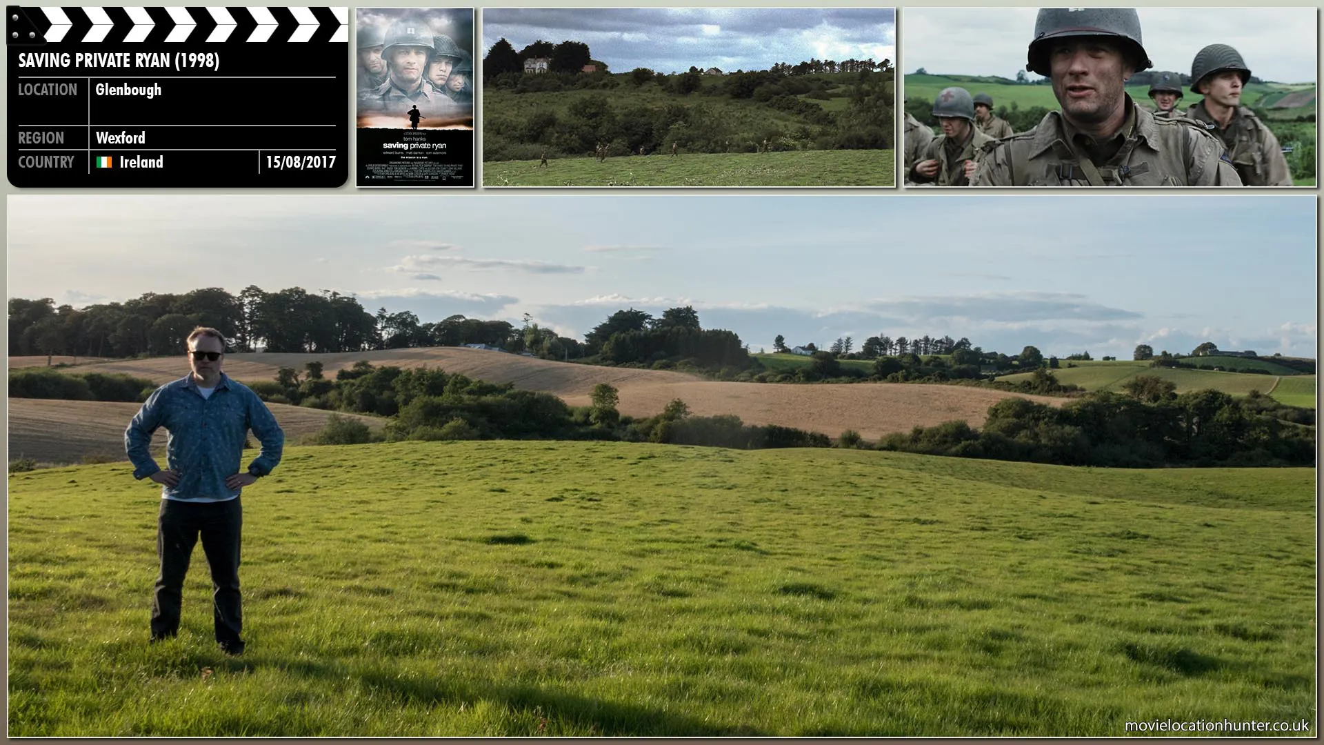 Filming location photo, shot in Ireland, for Saving Private Ryan (1998). Scene description: The squad sets out in the French countryside. Upham tries to talk to Mellish and Caparzo but, because he's the 