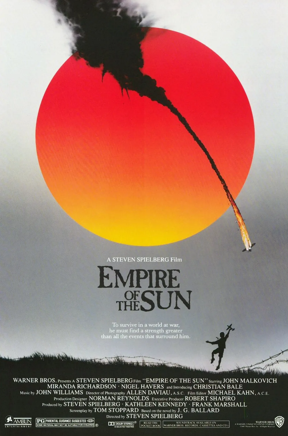 Movie poster for Empire of the Sun released in 1987