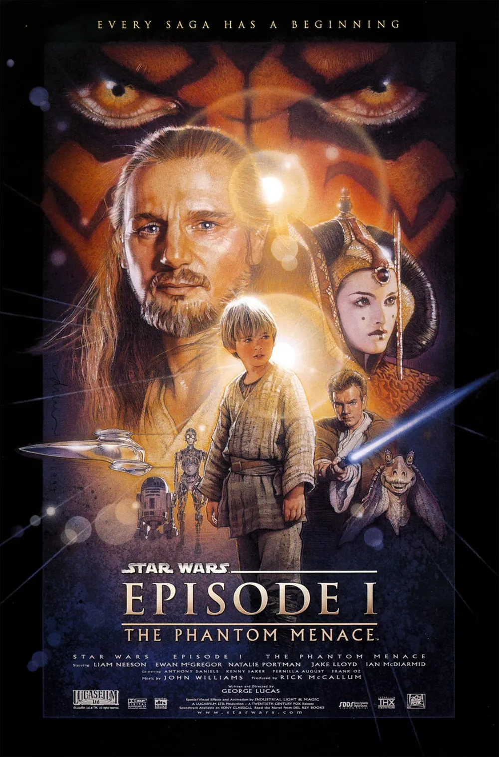 Movie poster for Star Wars: The Phantom Menace released in 1999